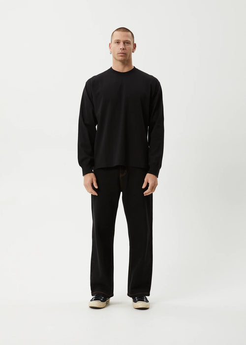 Afends Genesis Recycled Boxy Long Sleeve Tee Black