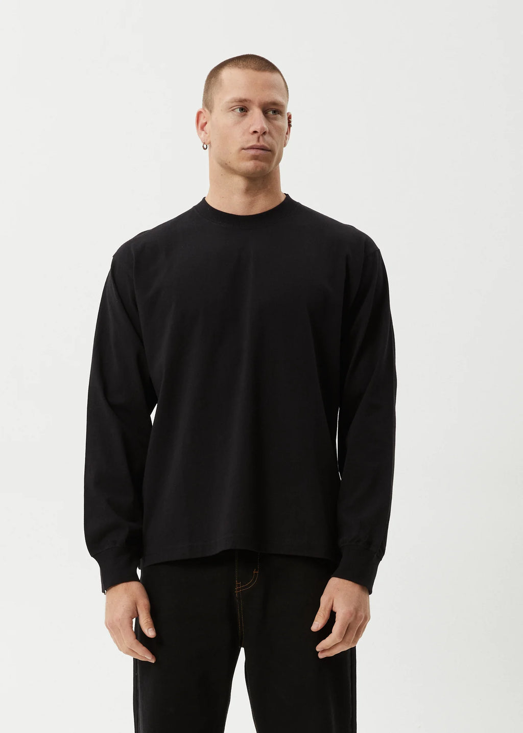 Afends Genesis Recycled Boxy Long Sleeve Tee Black