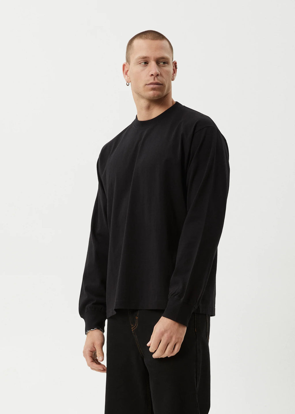 Afends Genesis Recycled Boxy Long Sleeve Tee Black