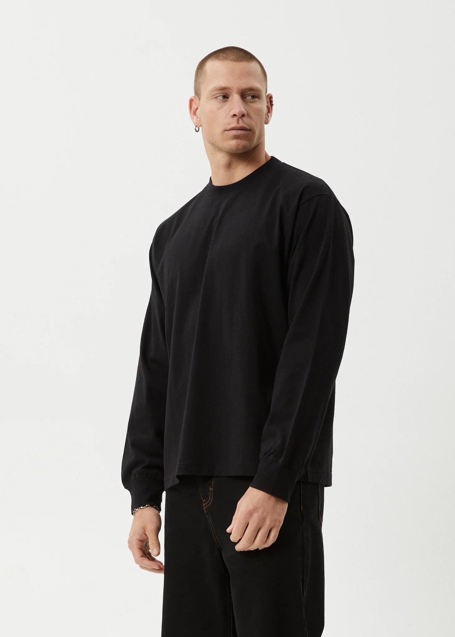 Afends Genesis Recycled Boxy Long Sleeve Tee Black