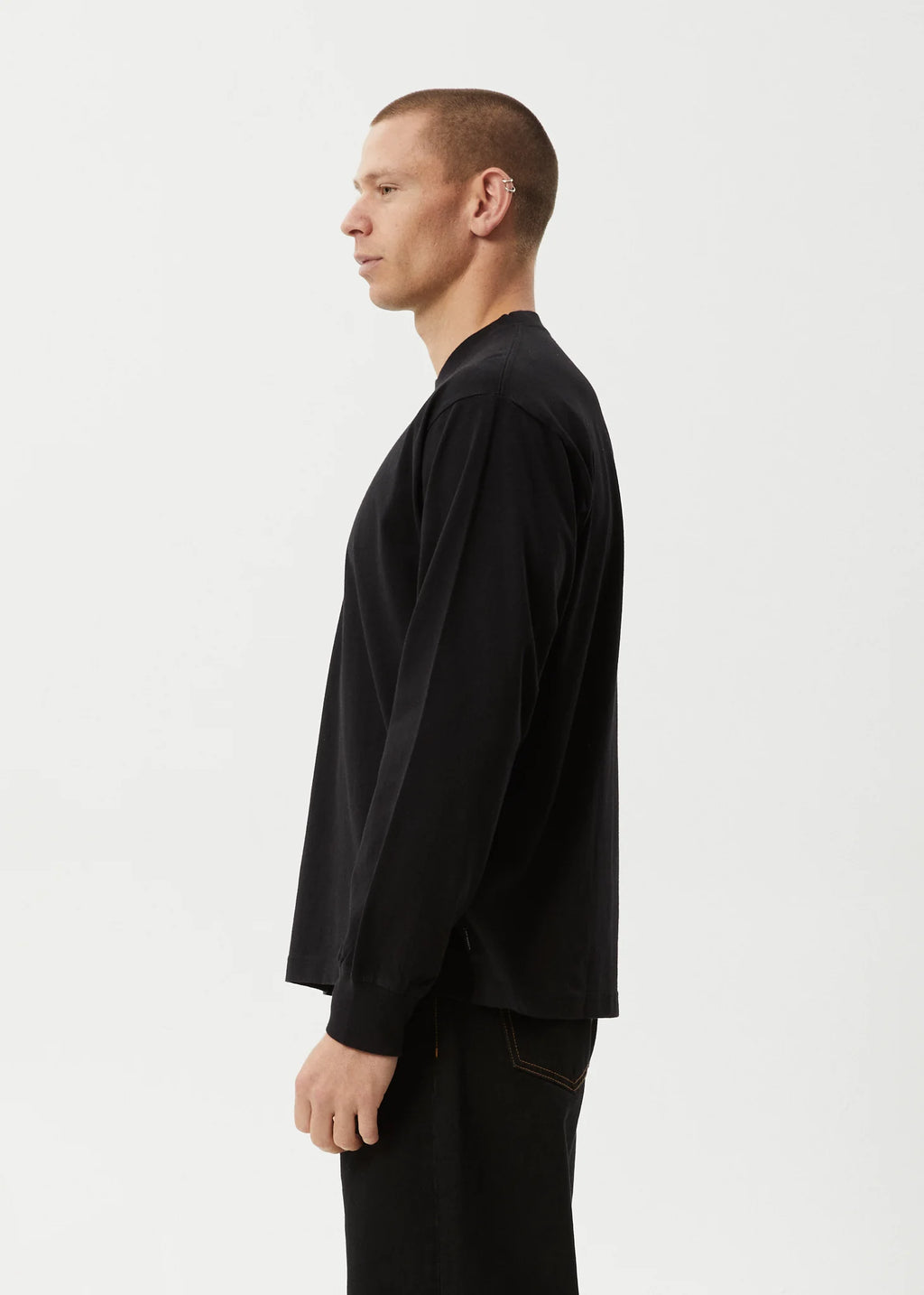 Afends Genesis Recycled Boxy Long Sleeve Tee Black