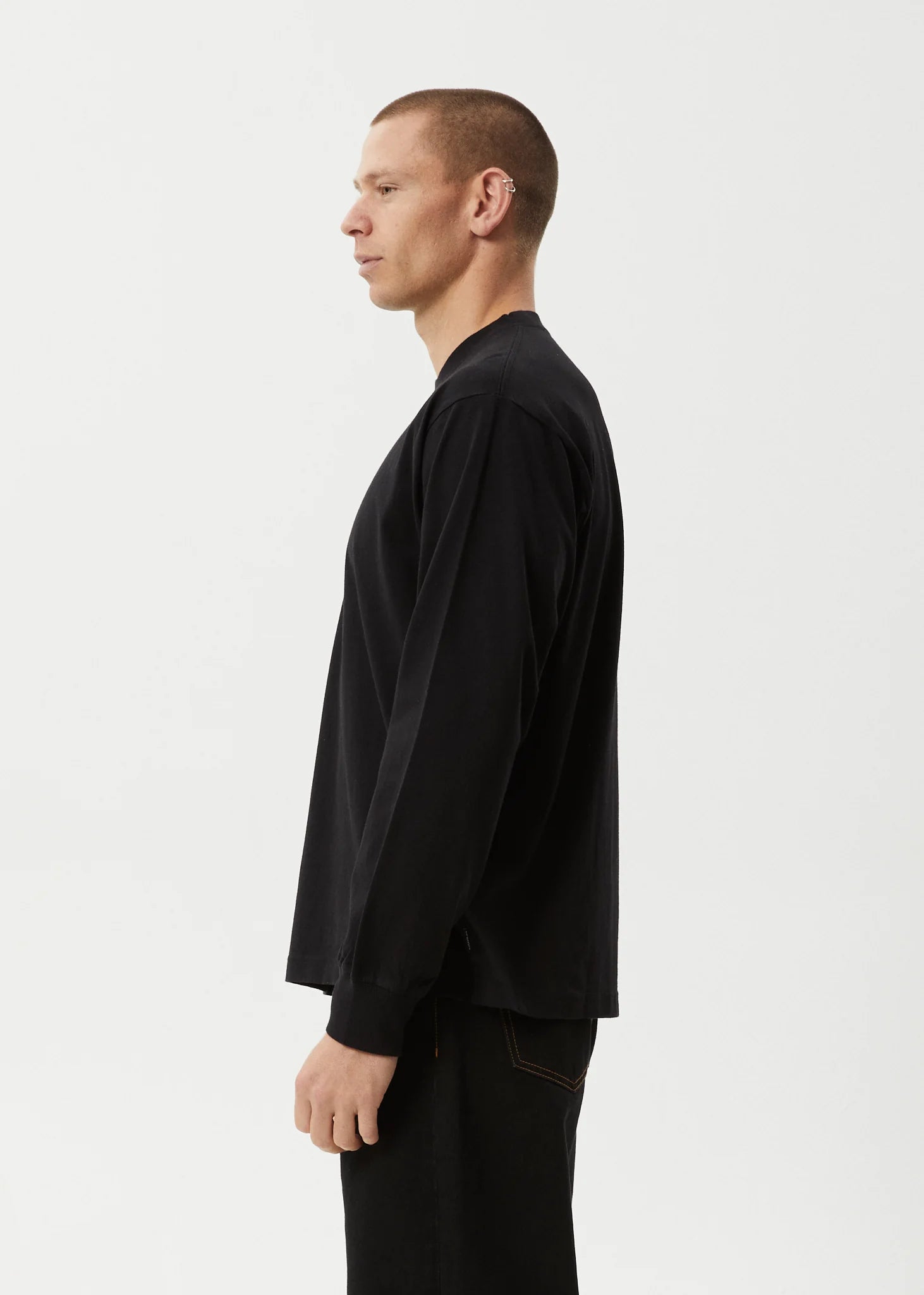 Afends Genesis Recycled Boxy Long Sleeve Tee Black