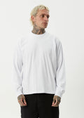 Afends Genesis Recycled Boxy Long Sleeve Tee White