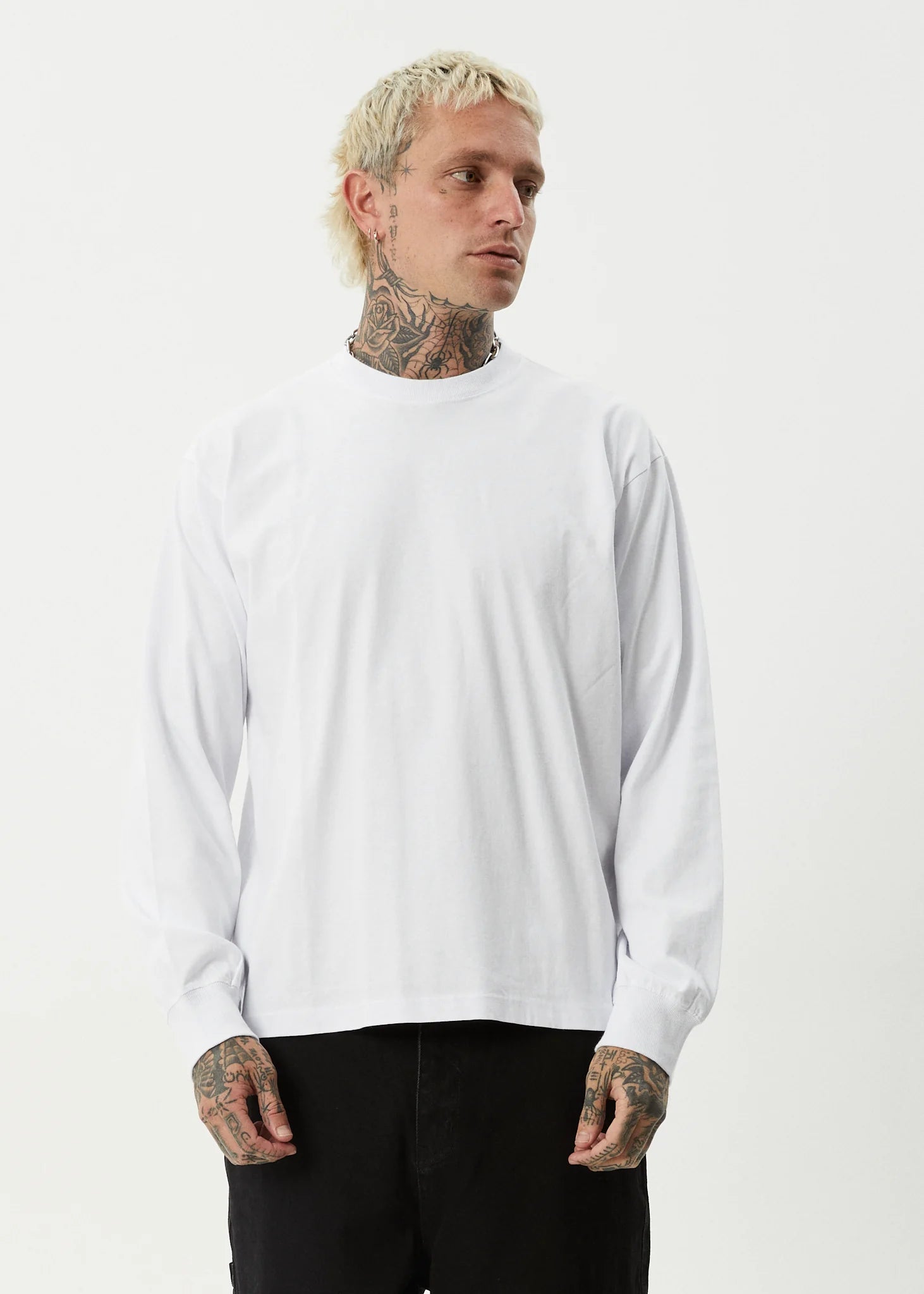 Afends Genesis Recycled Boxy Long Sleeve Tee White