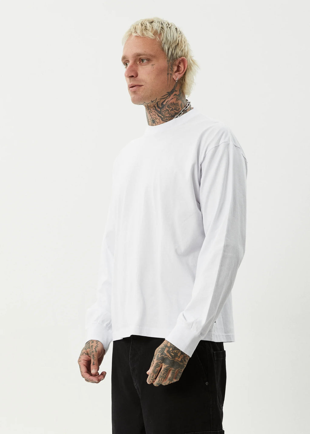 Afends Genesis Recycled Boxy Long Sleeve Tee White