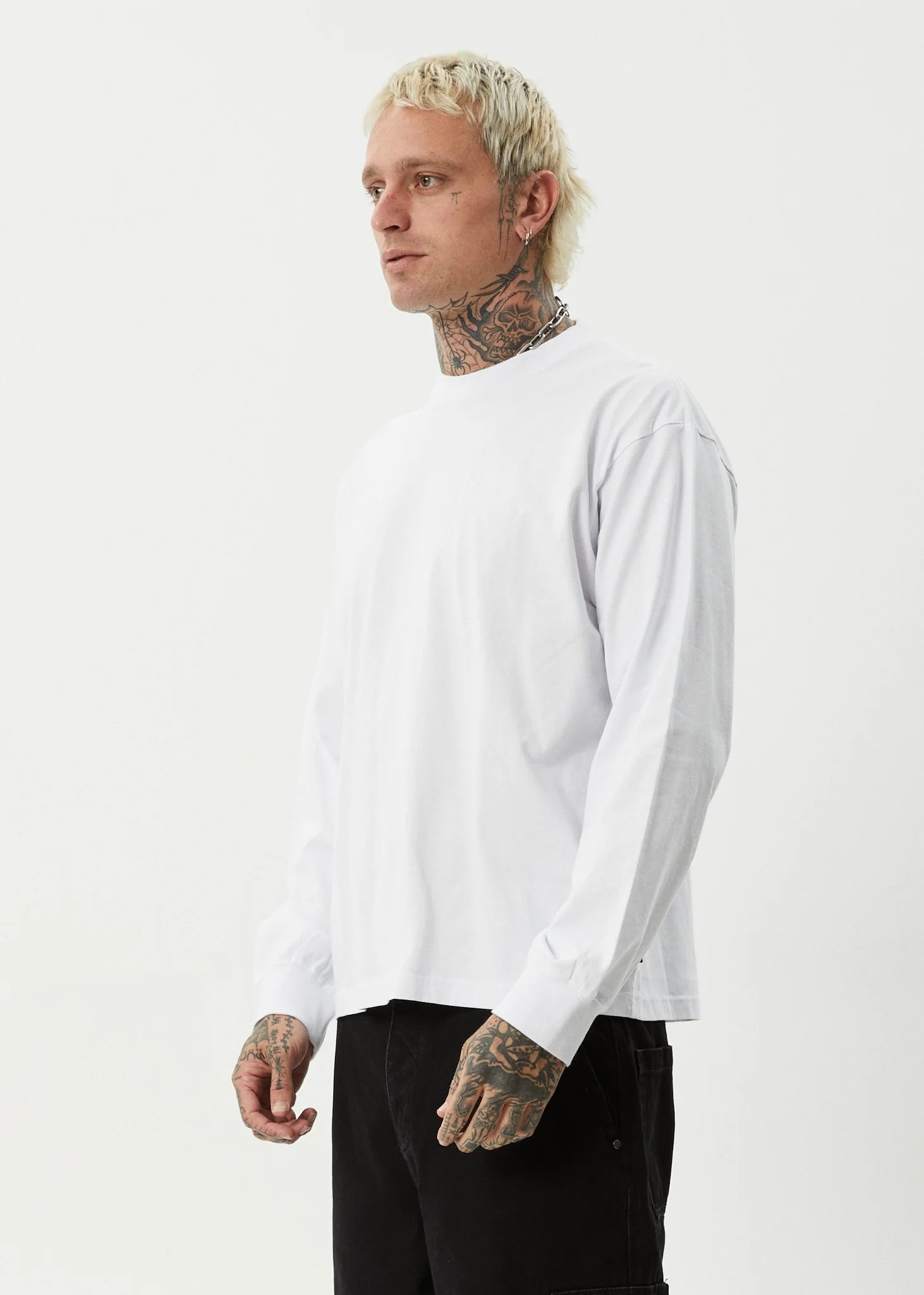 Afends Genesis Recycled Boxy Long Sleeve Tee White
