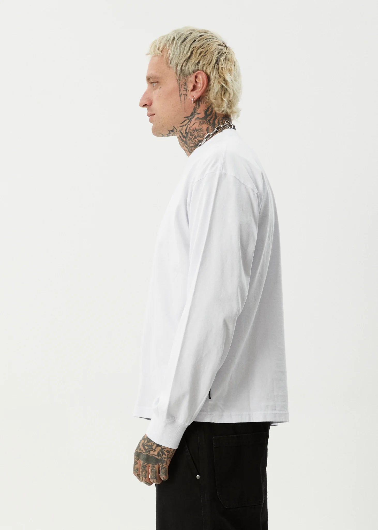 Afends Genesis Recycled Boxy Long Sleeve Tee White