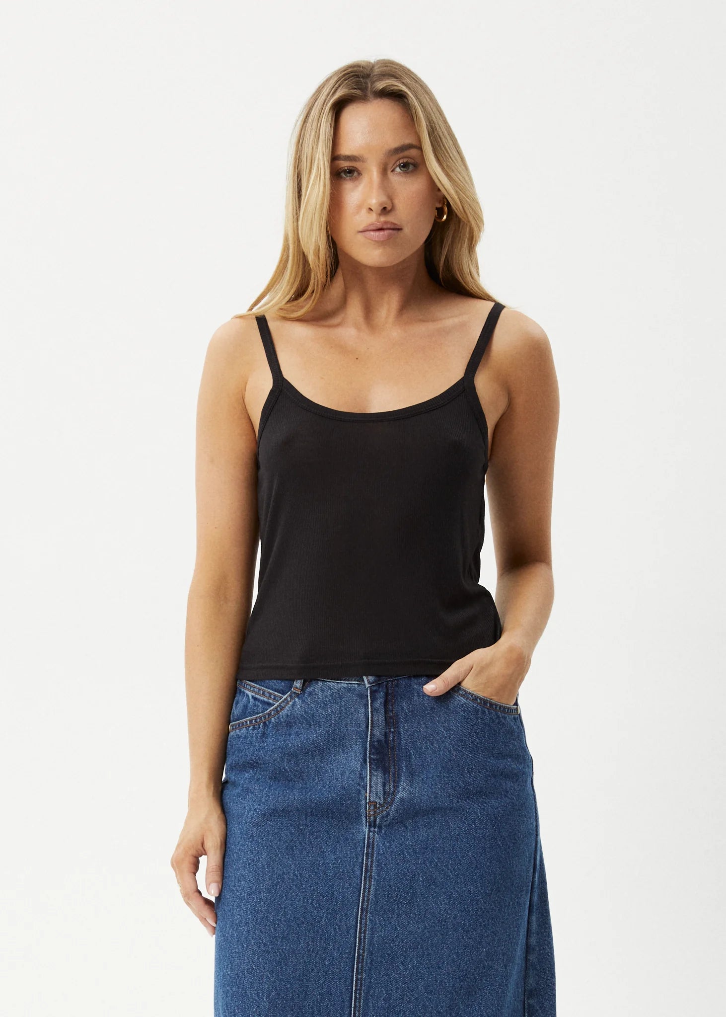 Afends Mirage Bamboo Sheer Singlet Black