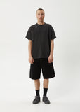 Afends Scorched Harper Denim Baggy Workwear Short 22" Washed Black