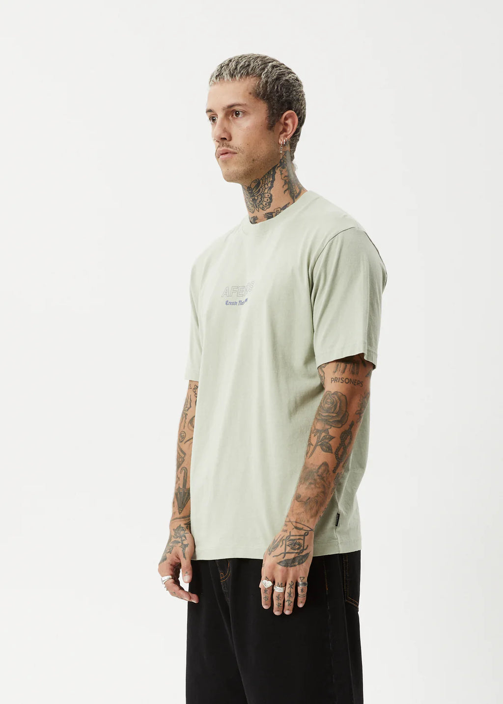 Afends Creator Recycled Retro Fit Tee Eucalyptus