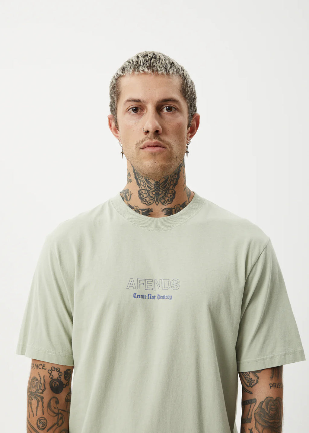 Afends Creator Recycled Retro Fit Tee Eucalyptus