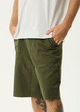 Afends Glider Recycled Pleated Short 22 Inch - Military