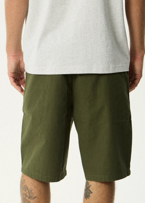 Afends Glider Recycled Pleated Short 22 Inch - Military