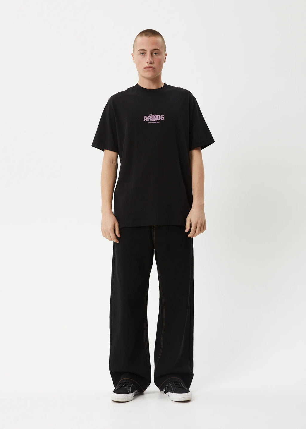 Afends Tread Retro Fit Tee Black