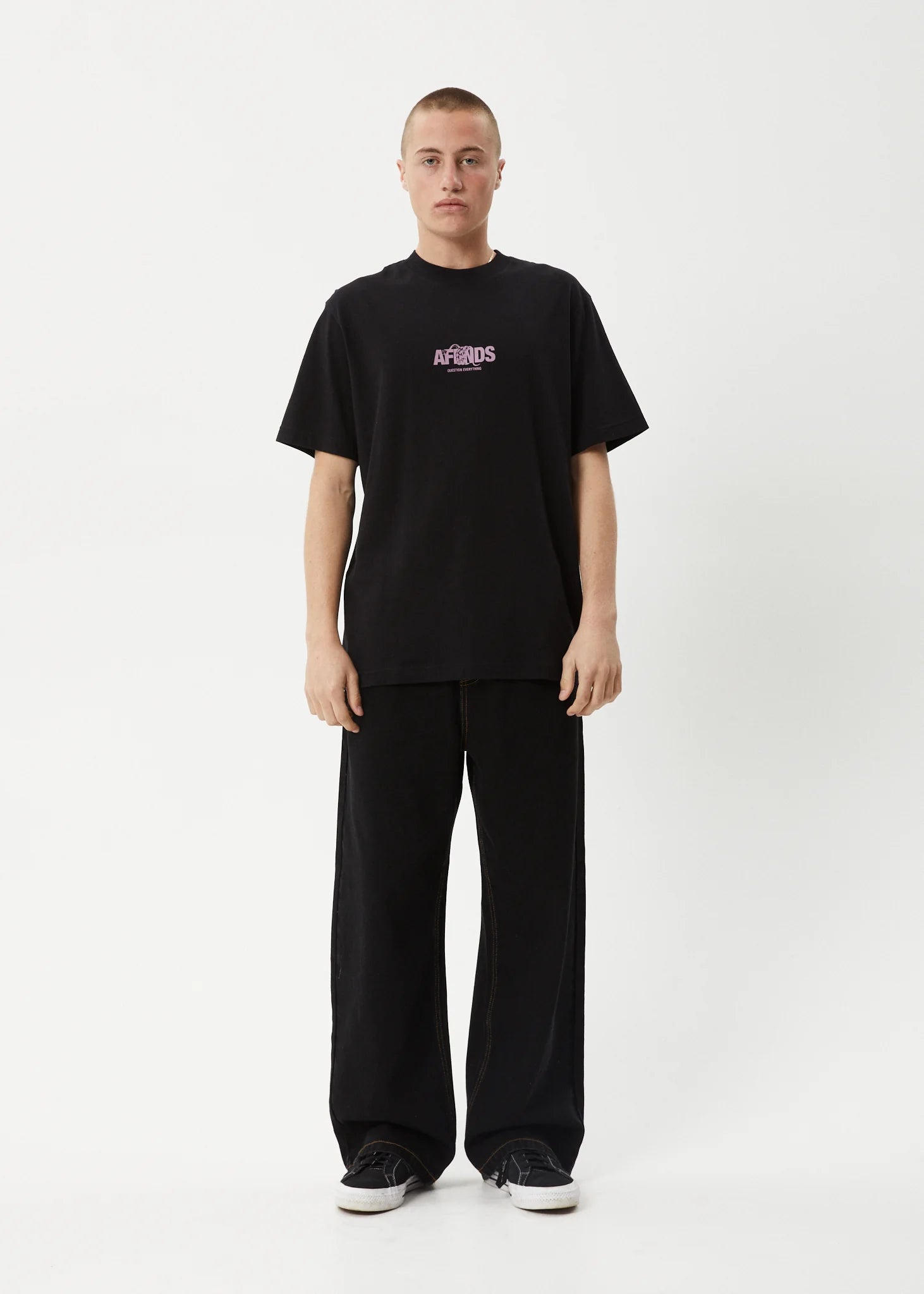 Afends Tread Retro Fit Tee Black