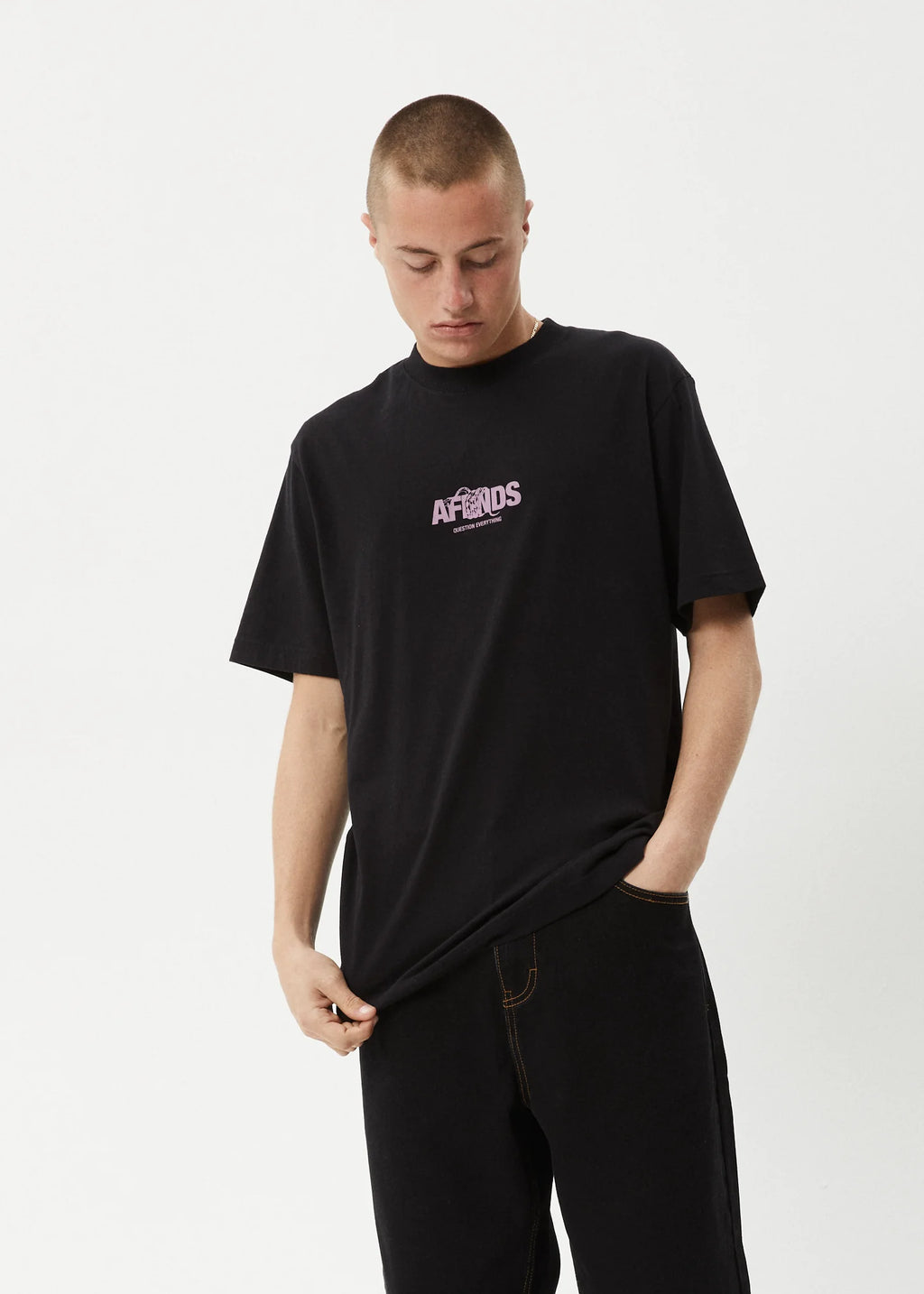 Afends Tread Retro Fit Tee Black