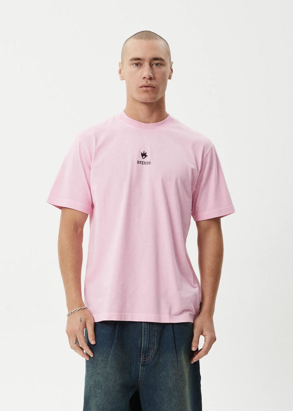 Afends Burnin Recycled Retro Fit Tee - Vintage Pink