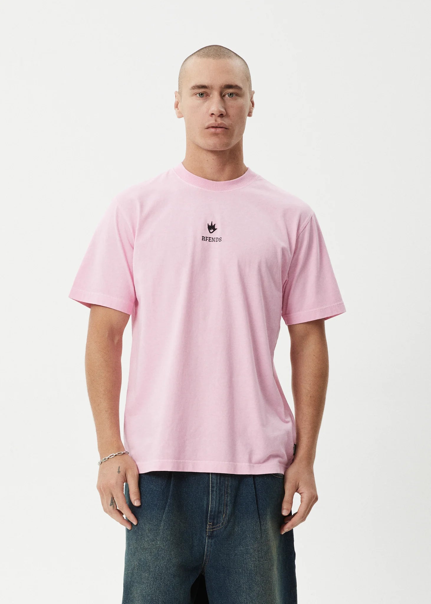 Afends Burnin Recycled Retro Fit Tee - Vintage Pink