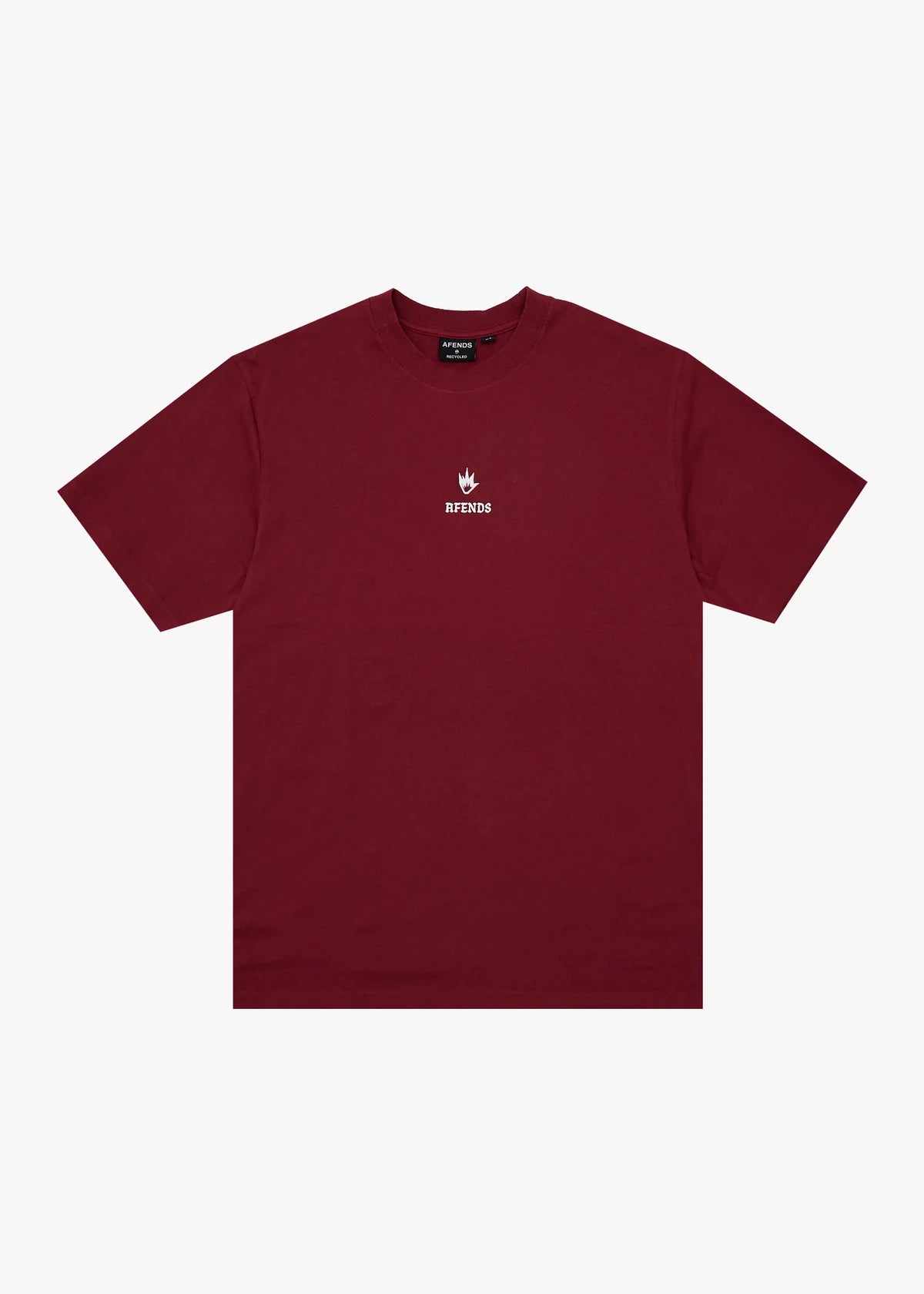 Afends Burnin Recycled Retro Fit Tee Washed Burgundy