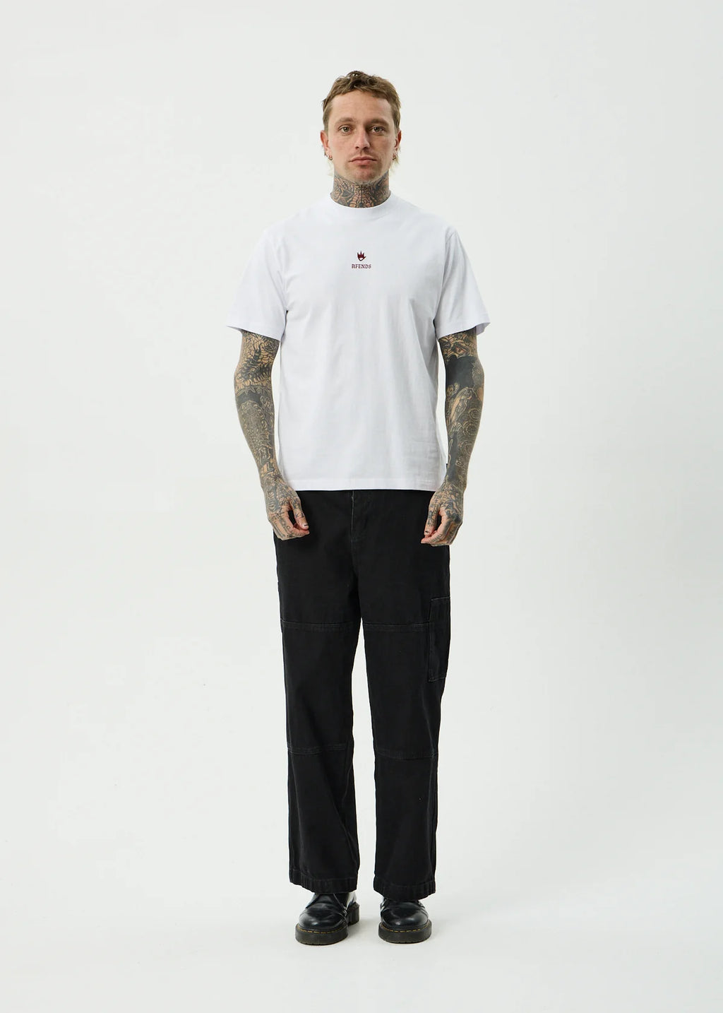 Afends Burnin Recycled Retro Fit Tee White