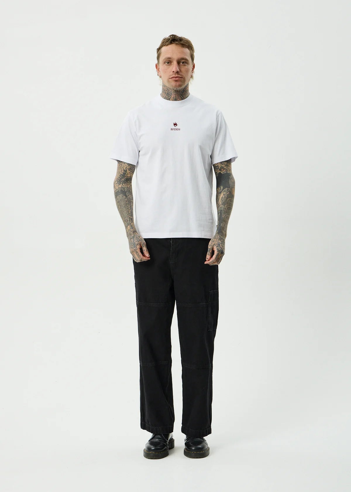 Afends Burnin Recycled Retro Fit Tee White