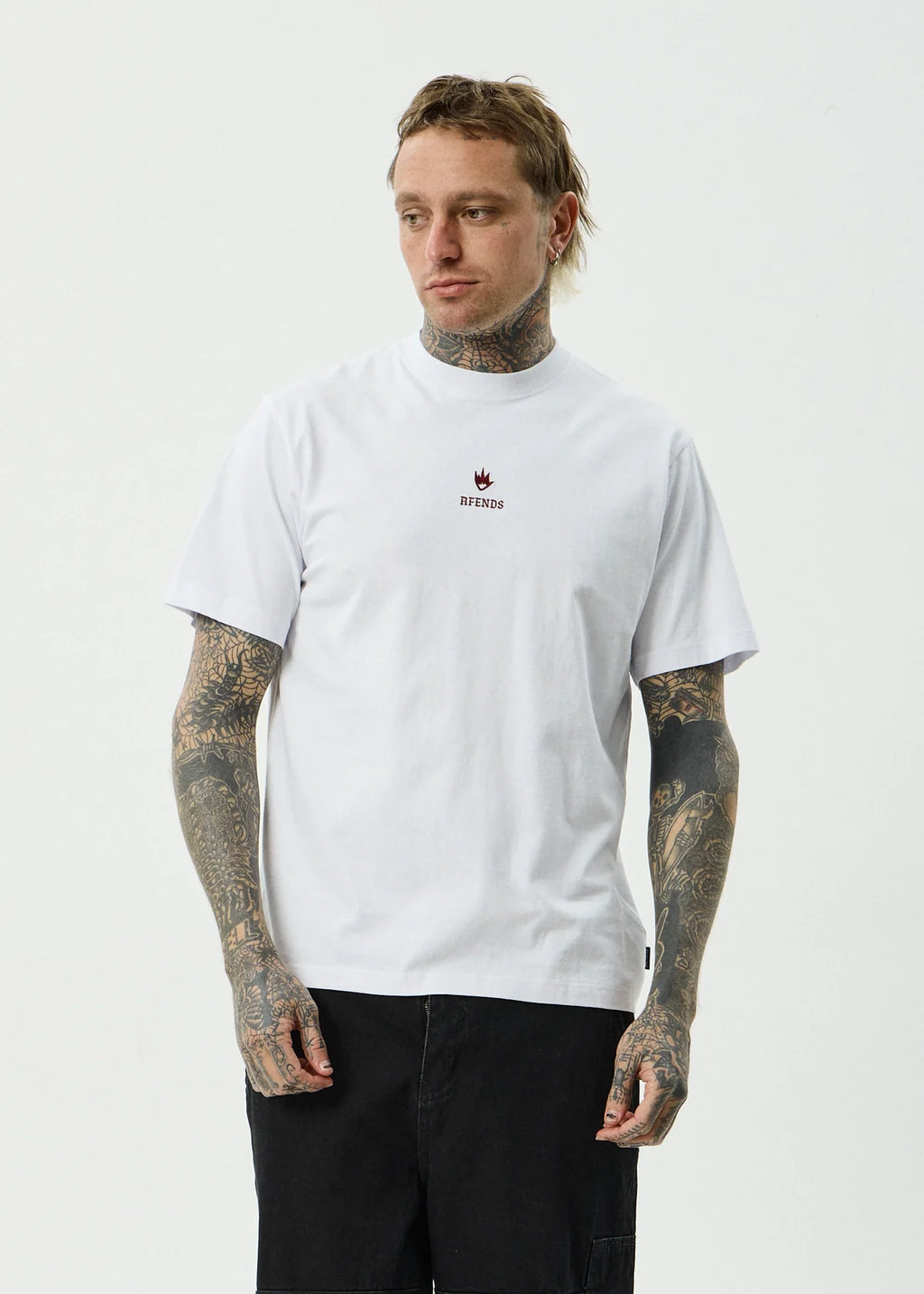 Afends Burnin Recycled Retro Fit Tee White
