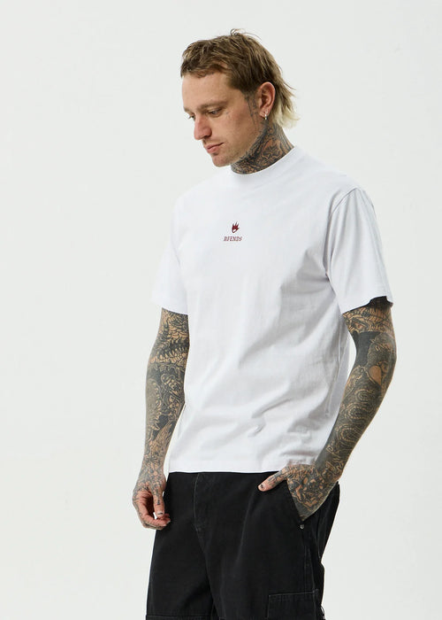 Afends Burnin Recycled Retro Fit Tee White