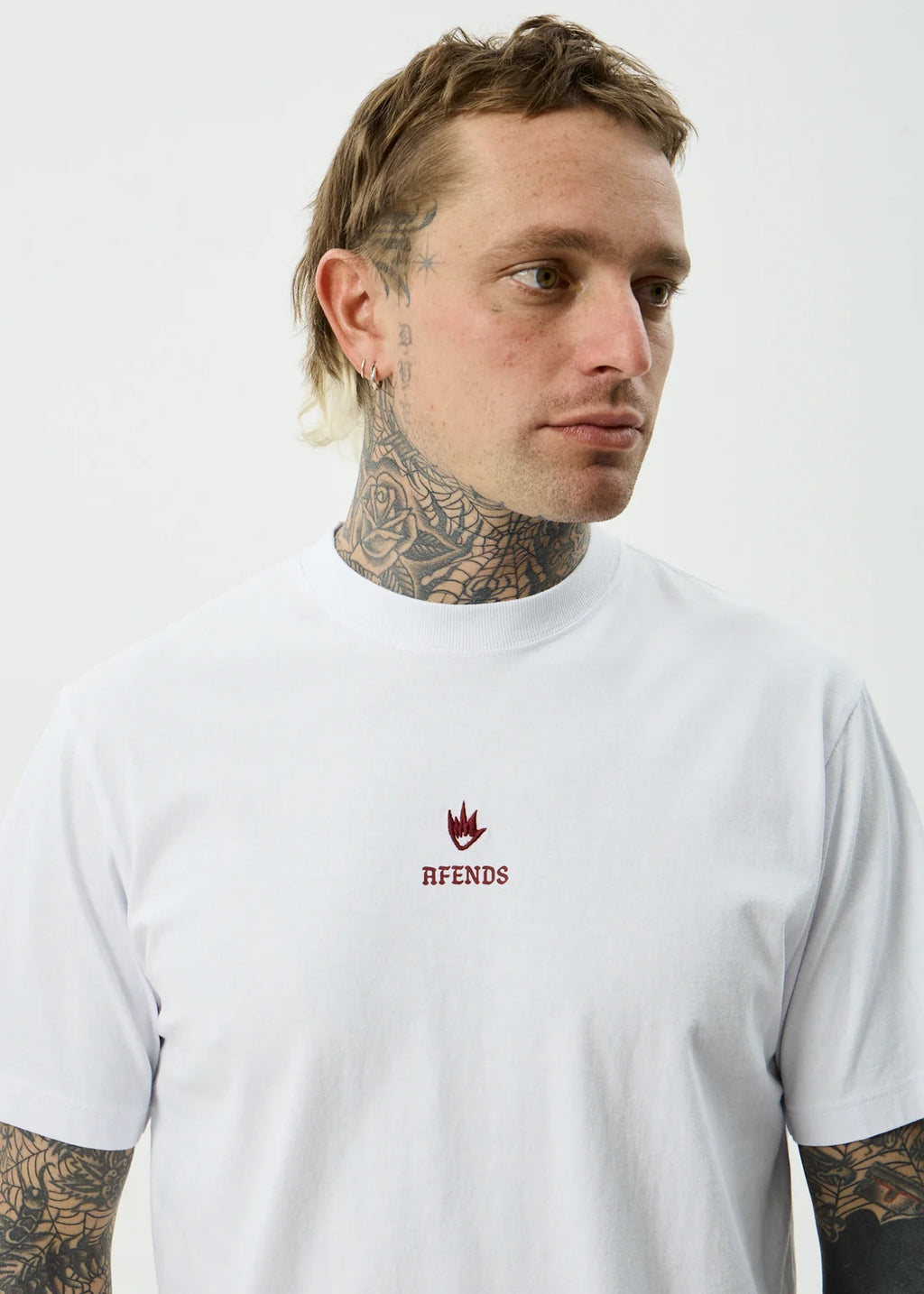 Afends Burnin Recycled Retro Fit Tee White
