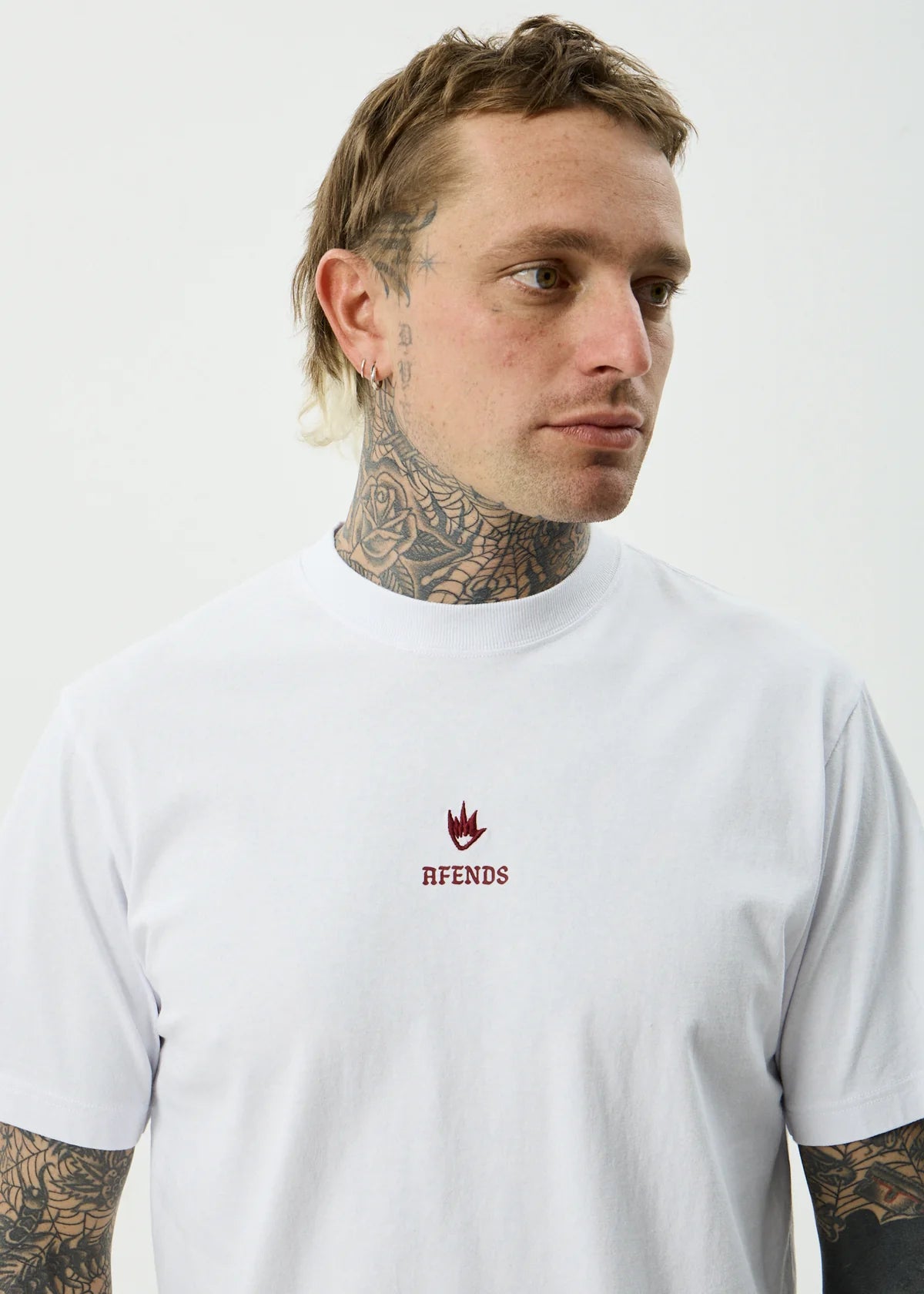 Afends Burnin Recycled Retro Fit Tee White