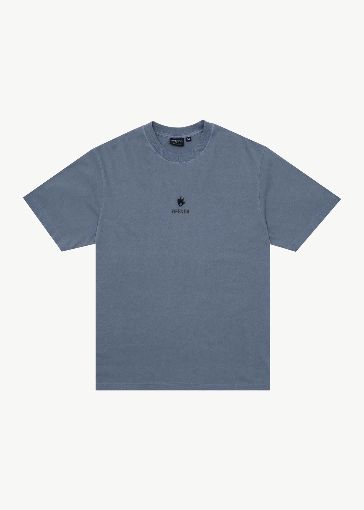 Afends Burnin Recycled Retro Fit Tee - Washed Slate Blue