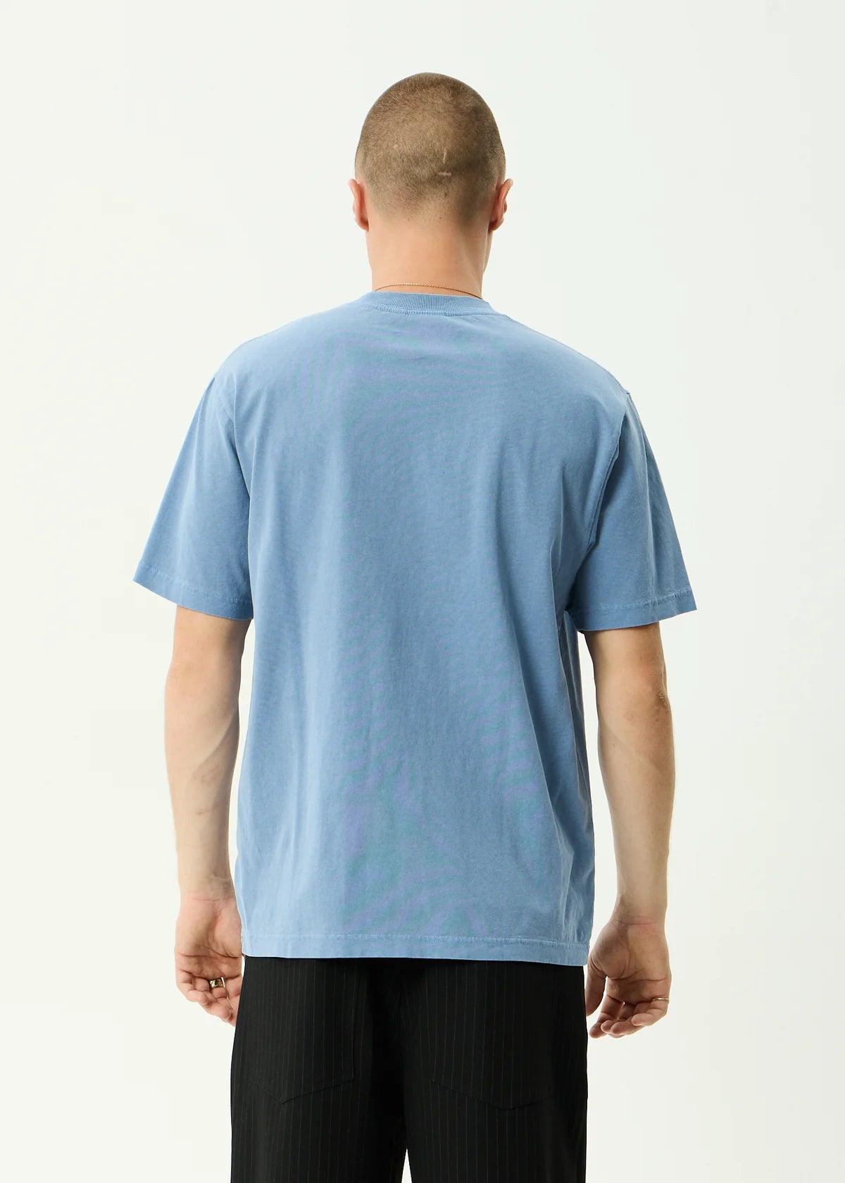 Afends Burnin Recycled Retro Fit Tee - Washed Slate Blue