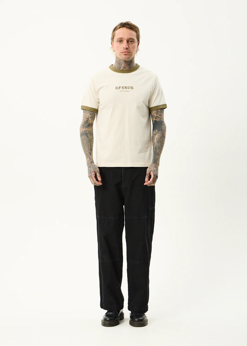 Afends Mix Up Recycled Ringer T-Shirt - Moonbeam