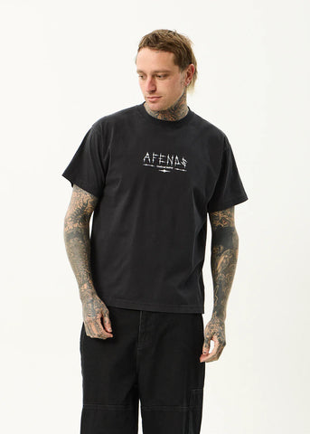 Afends Spinal Recycled Boxy T-Shirt - Stone Black