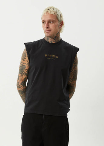 Afends Mix Up Recycled Sleeveless T-Shirt - Stone Black