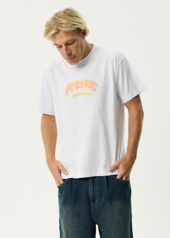Afends Flame On Recycled Boxy Fit Tee - White