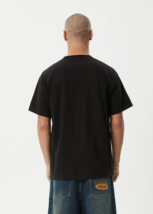 Afends Ballz Recycled Heavyweight Boxy Fit Tee - Black