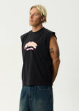 Afends Flame On Recycled Sleeveless Tee Stone Black