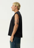Afends Flame On Recycled Sleeveless Tee Stone Black