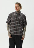 Afends Darkness Recycled Short Sleeve Shirt - Black Check