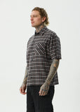 Afends Darkness Recycled Short Sleeve Shirt - Black Check