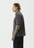 Afends Darkness Recycled Short Sleeve Shirt - Black Check