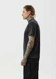 Afends Destroyed Recycled Retro Fit Tee Stone Black