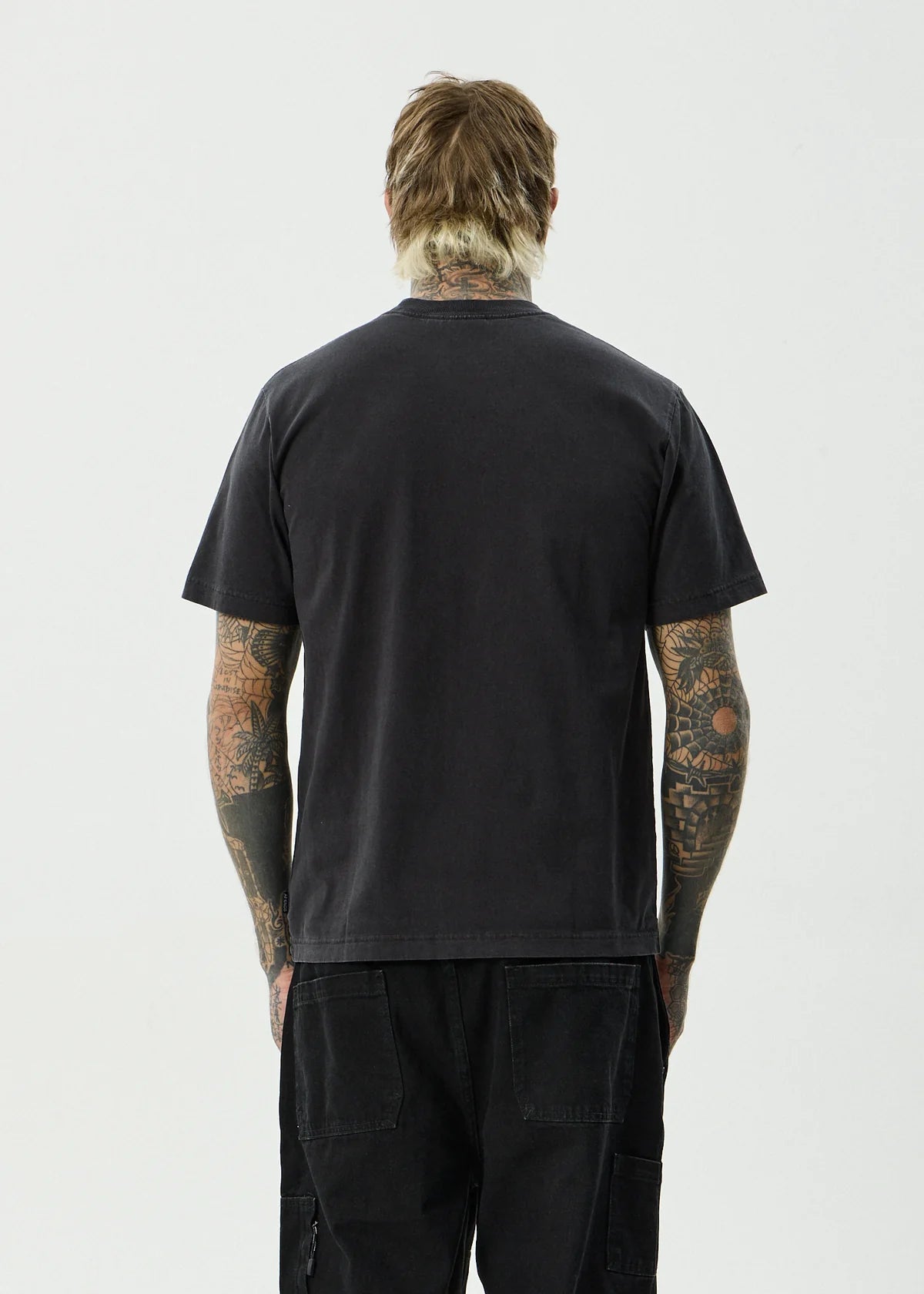 Afends Destroyed Recycled Retro Fit Tee Stone Black