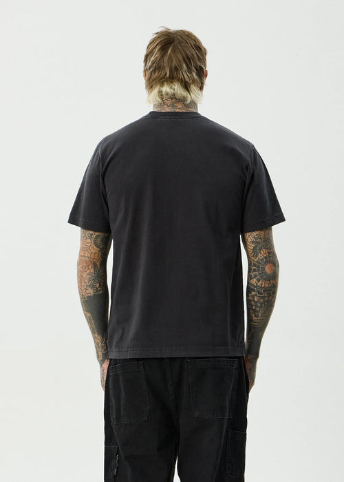 Afends Destroyed Recycled Retro Fit Tee Stone Black