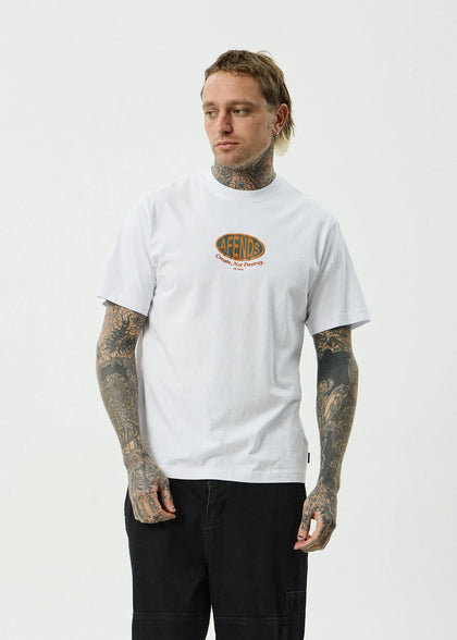 Afends Destroyed Recycled Retro Fit Tee White