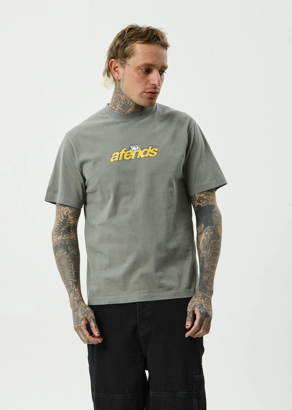 Afends Angel Boy Recycled Retro Fit Tee Washed Sycamore
