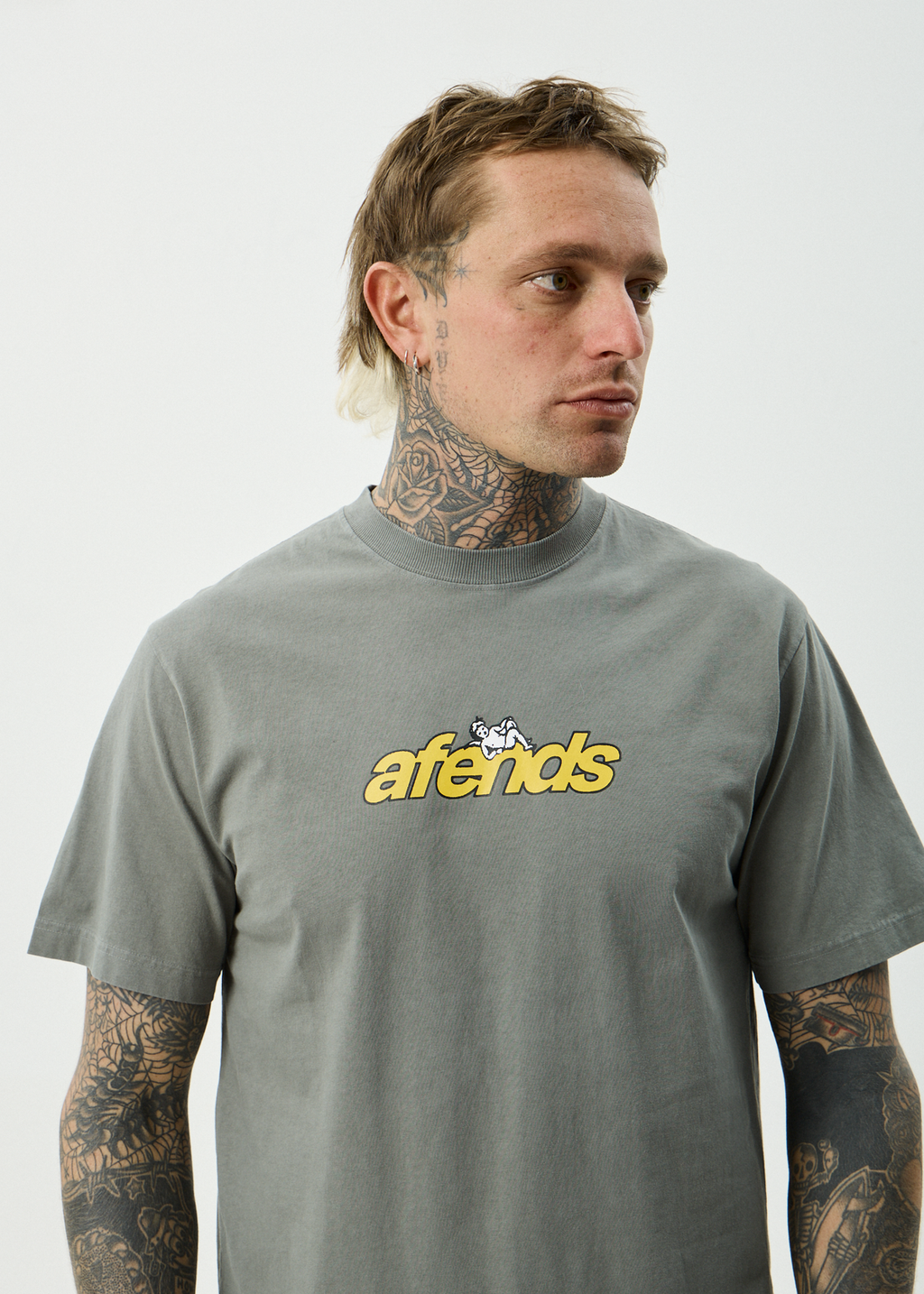 Afends Angel Boy Recycled Retro Fit Tee Washed Sycamore