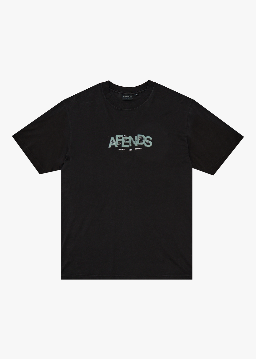 Afends Safety Hemp Retro Fit Tee Stone Black