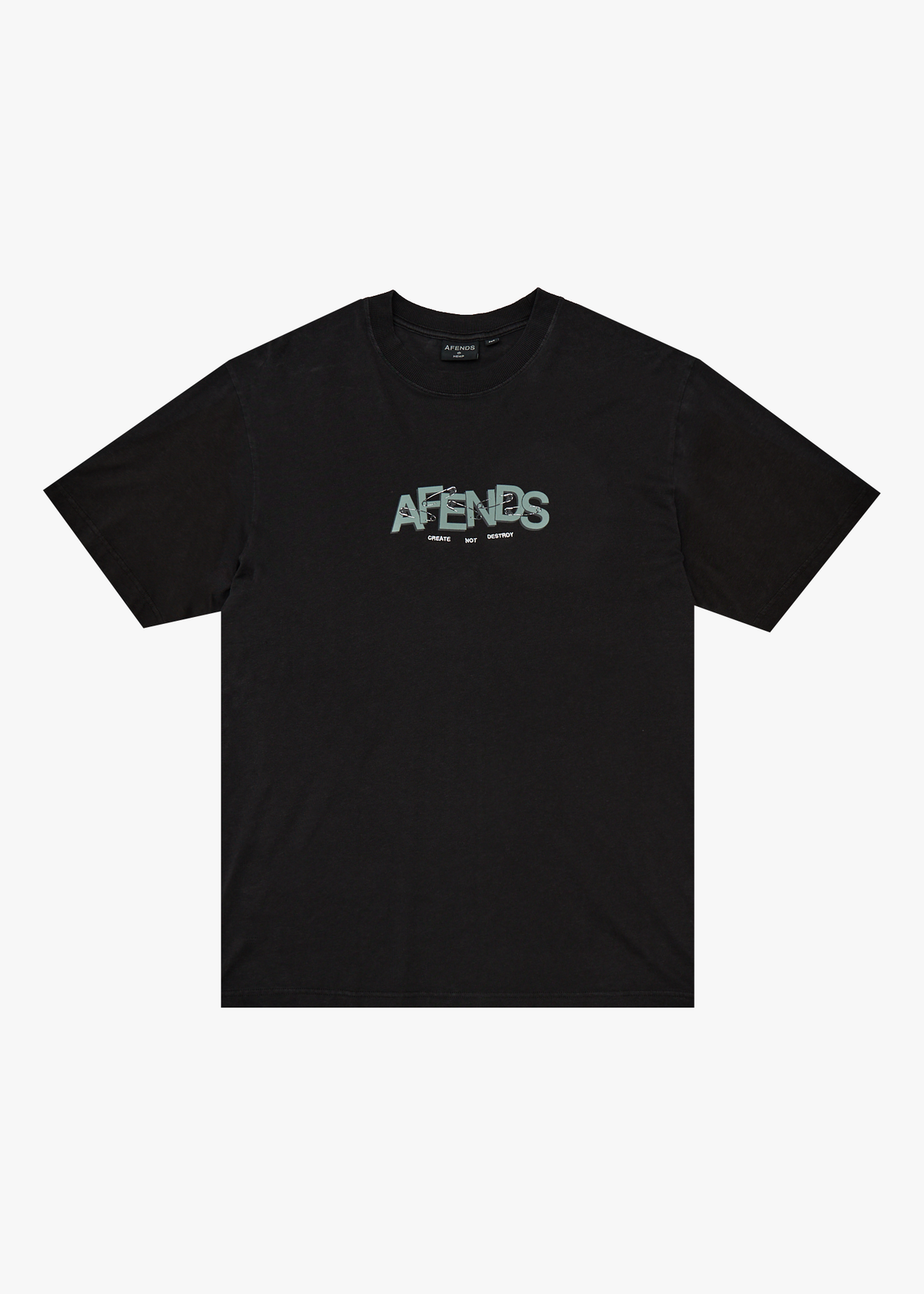 Afends Safety Hemp Retro Fit Tee Stone Black