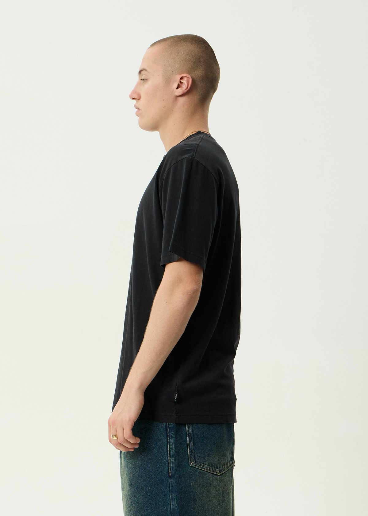 Afends Safety Hemp Retro Fit Tee Stone Black